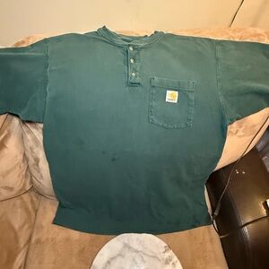 VINTAGE Men’s Size Medium Carhartt Emerald Green Pocket Tee Vintage